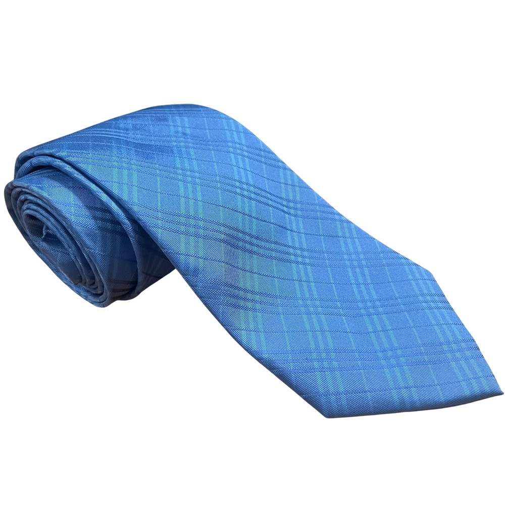 Burberry 100% Silk Tie Vintage Blue Jacquard.  Men’s.  Patterned Unique Rare